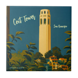 Coit Tower on Telegraph Hill, San Francisco Travel Kakelplatta