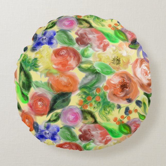 Cojin de flores rund kudde (Framsidan)