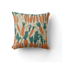 Cojín Decorativo con Diseño de Zanahorias Vintage