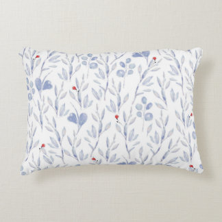 Cojín decorativo floral azul y rojo  prydnadskudde