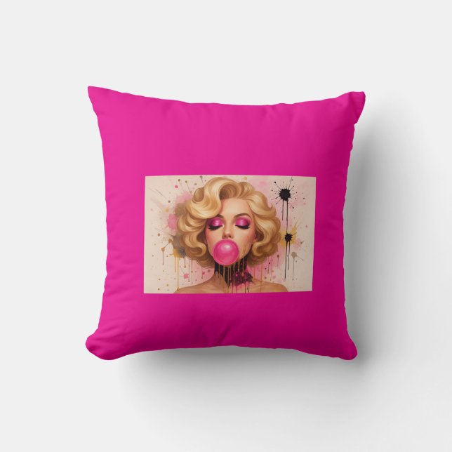 Cojín Decorativo Pop Art Glam – Mujer Rubia  Kudde (Framsida)