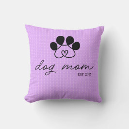 Cojín dog mom customizable lilac kudde