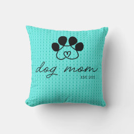 Cojín dog mom customizable mint green kudde