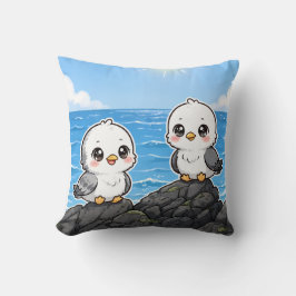 Cojín Kawaii Pichones en el Mar Kudde