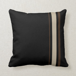 cojin negro con lineas marron y beige kudde
