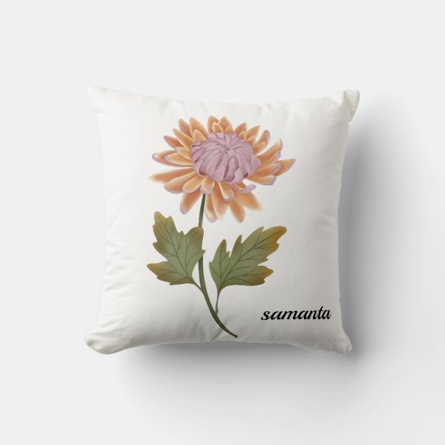cojin personalizada con bonita flor romantica kudde (Framsida)
