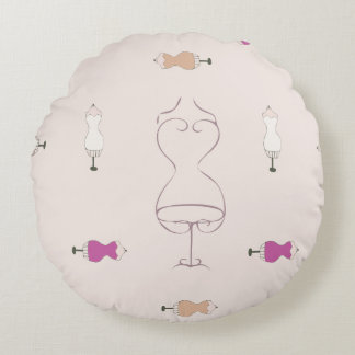 Cojín redondo con diseño de maniquíes. rund kudde