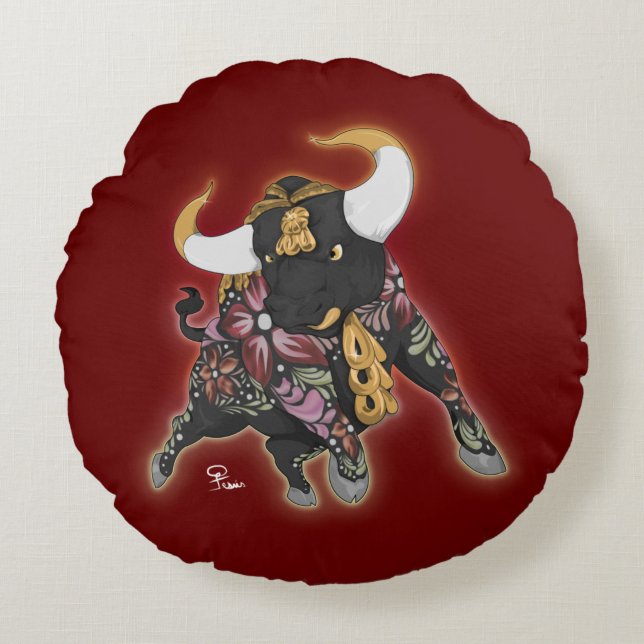 Cojín Torito De Pucará Rund Kudde (Framsidan)