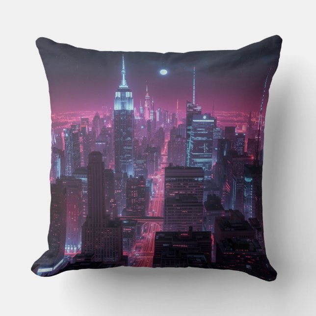 Cojines de decoración noche en la ciudad kudde (Framsida)