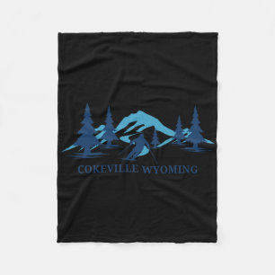 Cokeville Wyoming Ski Resort Skiing Skier Fleecefilt