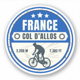 Col d'Allos, franska Alperna cykeltur Klistermärken