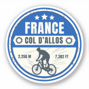 Col d'Allos, franska Alperna cykeltur Klistermärken