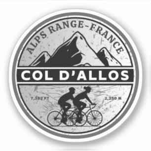 Col d'Allos, franska Alperna cykeltur Klistermärken
