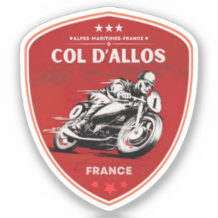 Col d'Allos, franska Alperna motorcykeltur Klistermärken