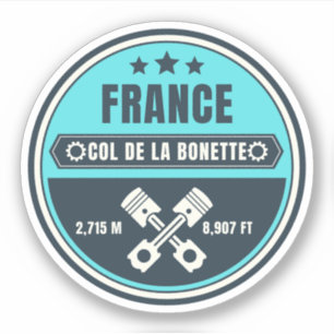 Col de la Bonette franska Alperna motorcykel tur Klistermärken
