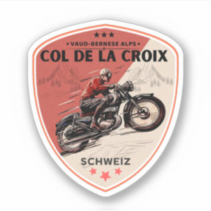 Col de la Croix schweiziska alperna motorcykeltur Klistermärken