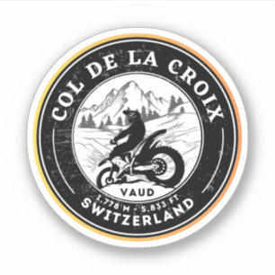 Col de la Croix schweiziska alperna motorcykeltur Klistermärken