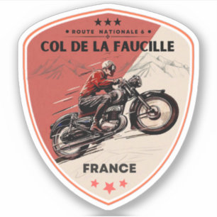 Col de la Faucille franska Alperna motorcykel tur Klistermärken