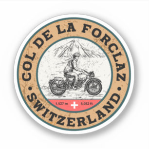Col de la Forclaz schweiziska alperna motorcykel g Klistermärken