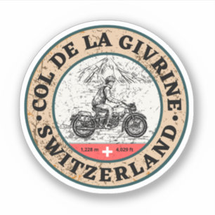 Col de la Givrine schweiziska alperna motorcykel G Klistermärken