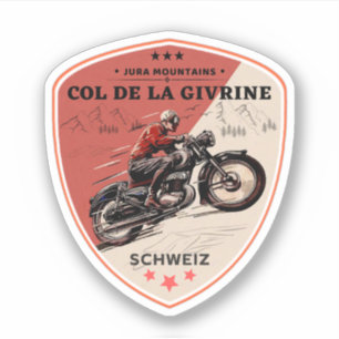 Col de la Givrine schweiziska alperna motorcykeltu Klistermärken