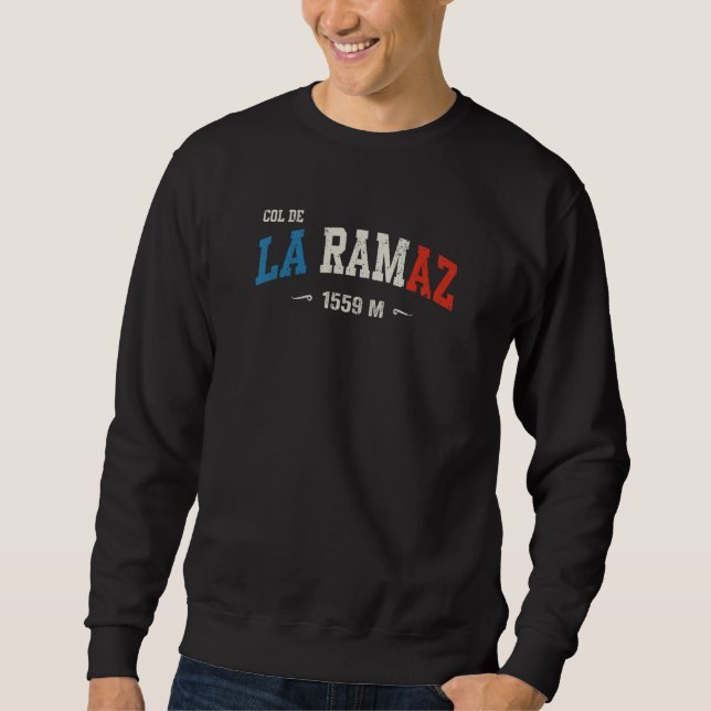 Col De La Ramaz Cycling Bike Souvenir Lång Ärmad Tröja (Framsida)