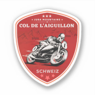 Col de l'Aiguillon schweiziska alperna motorcykelt Klistermärken