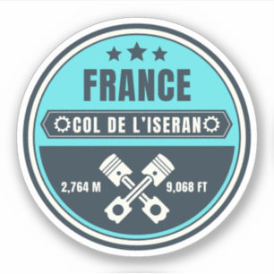 Col de l'Iseran franska Alperna motorcykel tur Klistermärken