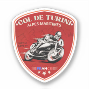 Col de Turini, Alpes-Maritimes motorcykel dekal
