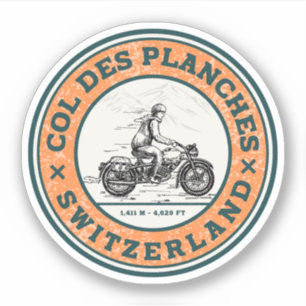 Col des Planches schweiziska alperna motorcykeltur Klistermärken