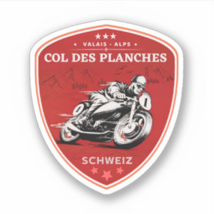Col des Planches schweiziska alperna motorcykeltur Klistermärken