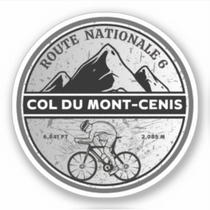 Col du Mont Cenis franska massivet Alpin cykel  Klistermärken