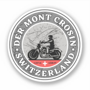 Col du Mont Crosin schweiziska alperna motorcykelt Klistermärken