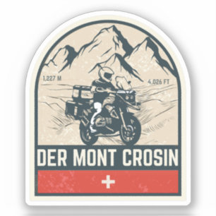 Col du Mont Crosin schweiziska alperna motorcykelt Klistermärken