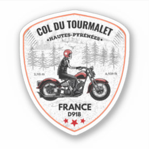 Col du Tourmalet-franskt bergspass resa motobik Klistermärken