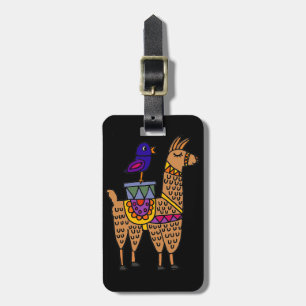 Col Llama med den färgrika filten och paket Bagagebricka