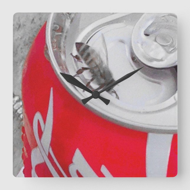 ~Cola Bee~ WALLCLOCK Fyrkantig Klocka (Framsida)