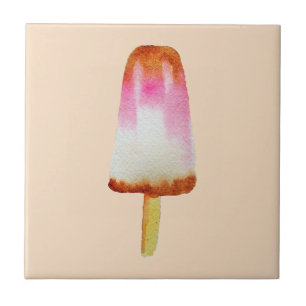 Cola popsicle Söt Summertime vattenfärgsdel Kakelplatta