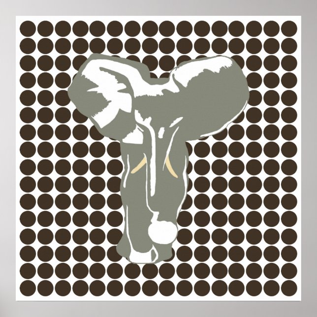 Cola Safari Dot with Pop Art Elephant Poster (Framsidan)