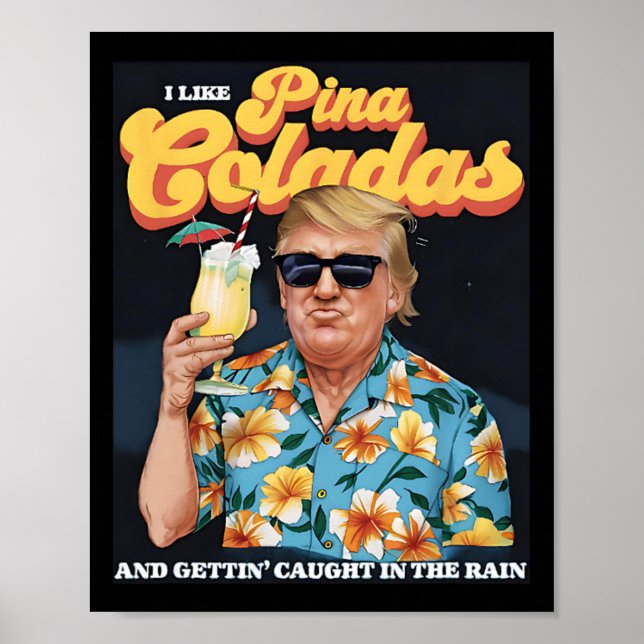 Coladas Donald Trump Summer Vacation Hawaii Beach Poster (Framsidan)
