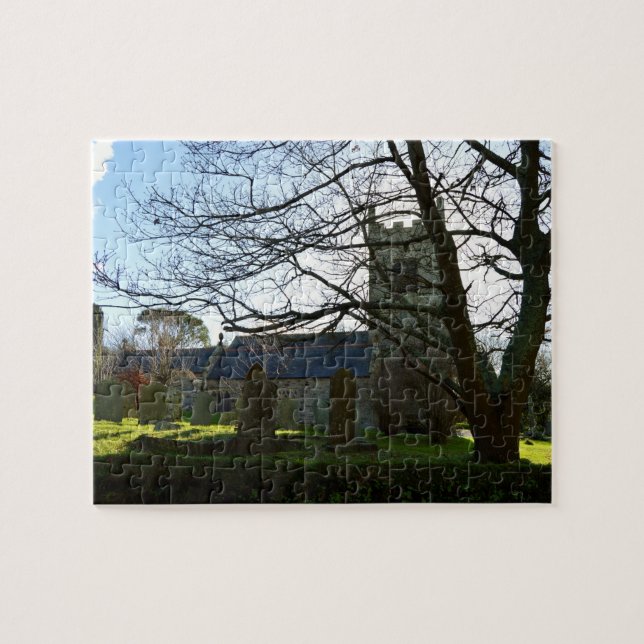 Colan Church Near Newquay Cornwall England Pussel (Horisontell)