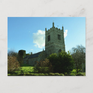 Colan Church Near Newquay Cornwall England Vykort