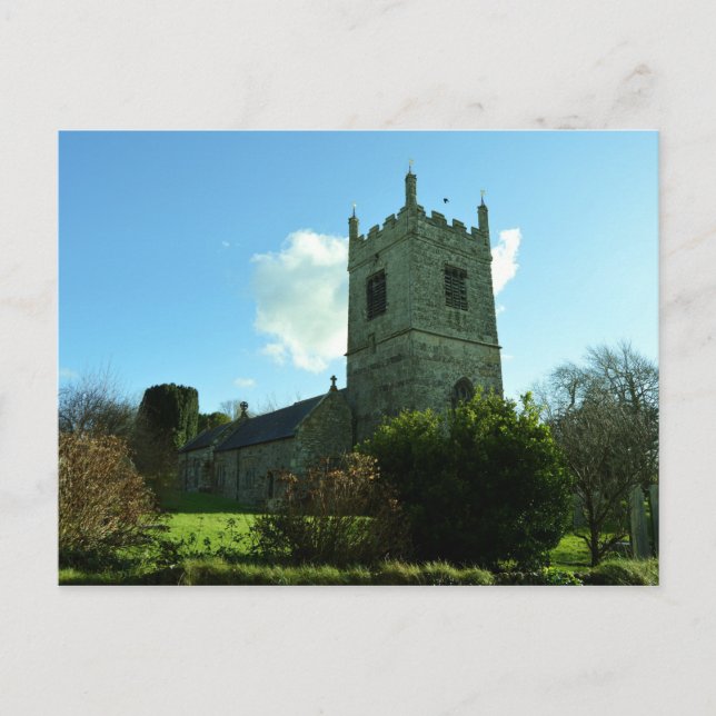 Colan Church Near Newquay Cornwall England Vykort (Framsida)