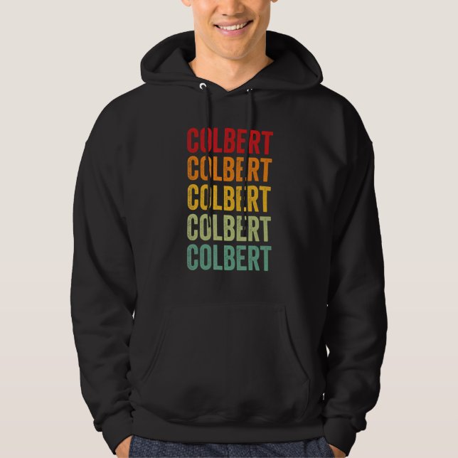 Colbert County Alabama regnbågstextdesign Hoodie (Framsida)