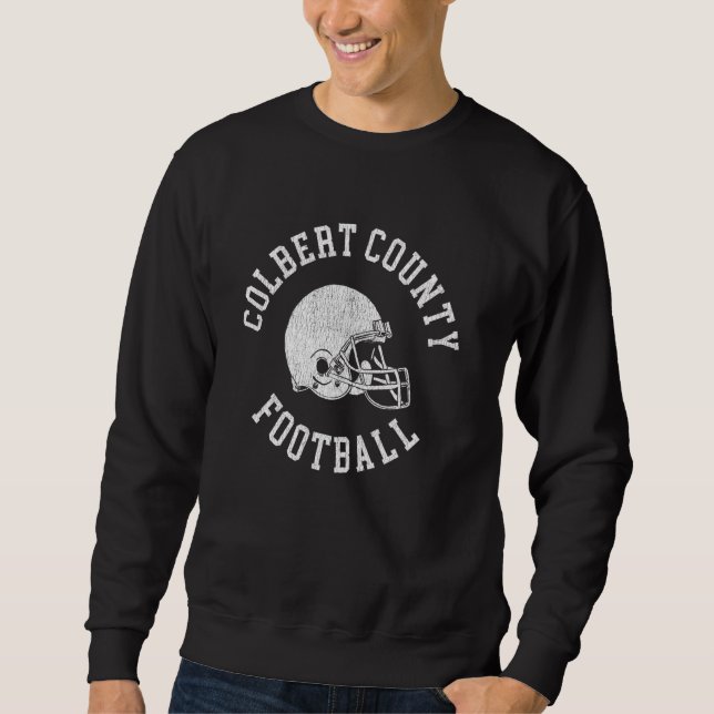 Colbert County Football Retrofotbollshjälm  Lång Ärmad Tröja (Framsida)