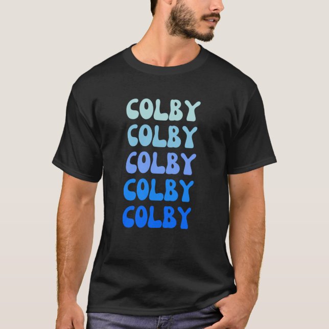 Colby Retro Name Stack Design T Shirt (Framsida)