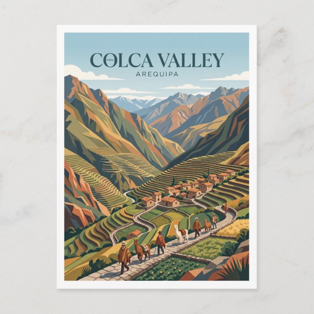 Colca Valley Chivay Peru Vykort (Framsida)
