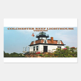 Colchester Reef Lighthouse, Vermont Stickers Rektangulärt Klistermärke