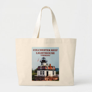 Colchester Reef Lighthouse, Vermont Tote Bag Jumbo Tygkasse