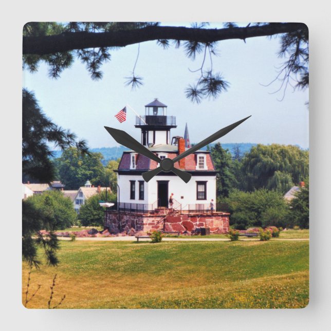 Colchester Reef Lighthouse, Vermont Wall Clock Fyrkantig Klocka (Framsida)